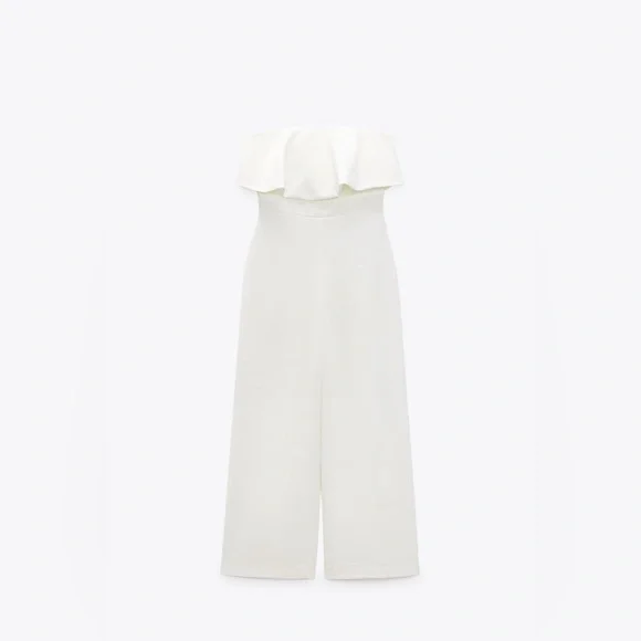 NWT ZARA STRAIGHT NECK CAPE JUMPSUIT - Picture 6 of 8